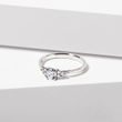 WHITE GOLD ENGAGEMENT DECORATED WITH WHITE DIAMONDS - ENGAGEMENT DIAMOND RINGS - 