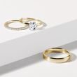 HIS AND HERS ETERNITY AND SHINY FINISH GOLD WEDDING RING SET - YELLOW GOLD WEDDING SETS - WEDDING RINGS