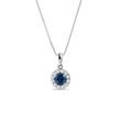 SAPPHIRE AND DIAMOND NECKLACE IN WHITE GOLD - SAPPHIRE NECKLACES - NECKLACES