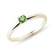 BAGUE AVEC DIAMANT VERT EN OR JAUNE 14 CT - BAGUES DE FIANÇAILLES AVEC DIAMANTS DE COULEUR - BAGUES DE FIANÇAILLES