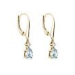AQUAMARINE DROP EARRINGS IN YELLOW GOLD - AQUAMARINE EARRINGS - EARRINGS