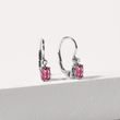 BOUCLES D'OREILLES EN OR BLANC AVEC TOURMALINE OVALE ET DIAMANTS - BOUCLES D'OREILLES EN TOURMALINE - BOUCLES D'OREILLES