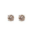 BOUCLES D'OREILLES EN OR AVEC DIAMANTS CHAMPAGNE - PUCES D'OREILLES EN DIAMANT - BOUCLES D'OREILLES