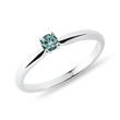 BAGUE EN OR BLANC ET DIAMANT BLEU - BAGUES DE FIANÇAILLES AVEC DIAMANTS DE COULEUR - BAGUES DE FIANÇAILLES