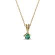 YELLOW GOLD NECKLACE WITH AN EMERALD PENDANT - EMERALD NECKLACES - NECKLACES