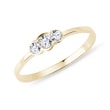 Prsten se třemi bezel diamanty ve žlutém zlatě