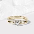 DIAMOND ENGAGEMENT RING SET IN YELLOW GOLD - ENGAGEMENT AND WEDDING MATCHING SETS - ENGAGEMENT RINGS