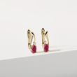 RUBY AND DIAMOND EARRINGS IN YELLOW GOLD - RUBY EARRINGS - EARRINGS