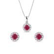 SCHMUCKSET MIT RUBIN IN WEISSGOLD - SCHMUCK SETS EDELSTEINE - SCHMUCK