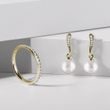 DIAMOND AND PEARL EARRINGS IN GOLD - PEARL EARRINGS - PEARL JEWELRY