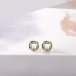 Green amethyst earrings in rose gold