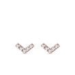 BOUCLES D’OREILLES V EN OR ROSE ET DIAMANTS - BOUCLES D'OREILLES EN DIAMANT - BOUCLES D'OREILLES