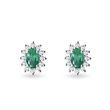 EMERALD AND DIAMOND EARRINGS IN WHITE GOLD - EMERALD EARRINGS - EARRINGS