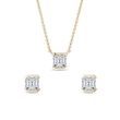 DIAMOND NECKLACE AND EARRING SET IN YELLOW GOLD - DIAMOND SETS - FINE JEWELRY