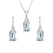 AQUAMARINE EARRING AND NECKLACE SET IN WHITE GOLD - GEMSTONE SETS - FINE JEWELRY