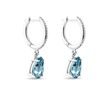 BOUCLES D'OREILLES EN OR BLANC AVEC TOPAZES ET BRILLANTS - BOUCLES D'OREILLES EN TOPAZE - BOUCLES D'OREILLES