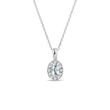 COLLIER AURÉOLE EN OR BLANC AVEC AIGUE-MARINE ET DIAMANT - COLLIERS AVEC AIGUE-MARINE - COLLIERS