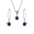 PARURE EN OR BLANC AVEC SAPHIRS - ENSEMBLES DE BIJOUX EN GEMMES - BIJOUX
