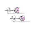 BOUCLES D'OREILLES EN OR BLANC AVEC SAPHIRS ROSES - BOUCLES D'OREILLES EN SAPHIR - BOUCLES D'OREILLES