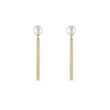 PEARL CHAIN EARRINGS IN YELLOW GOLD - PEARL EARRINGS - PEARL JEWELLERY