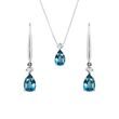 SCHMUCKSET IN WEISSGOLD MIT LONDONER TOPASEN - SCHMUCK SETS EDELSTEINE - SCHMUCK