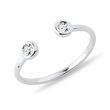 OTEVŘENÝ PRSTEN S BEZEL DIAMANTY V BÍLÉM ZLATĚ - PRSTENY S DIAMANTY - PRSTENY