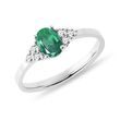 BAGUE D'OR BLANC AVEC ÉMERAUDE - BAGUES EN ÉMERAUDE - BAGUES