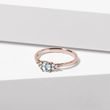 AQUAMARINE AND DIAMOND RING IN ROSE GOLD - AQUAMARINE RINGS - RINGS