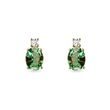 BOUCLES D'OREILLES EN OR JAUNE 14CT AVEC TOURMALINE VERTE ET DIAMANTS - BOUCLES D'OREILLES EN TOURMALINE - BOUCLES D'OREILLES