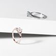 RING WITH A BIG MORGANITE AND BRILLIANTS IN ROSE GOLD - MORGANITE RINGS - RINGS