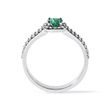 Luxury emerald and diamond ring in white gold