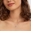 DIAMOND DOUBLE HEART NECKLACE IN WHITE GOLD - DIAMOND NECKLACES - NECKLACES