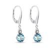 BOUCLES D'OREILLES EN OR BLANC ORNÉES DE TOPAZES SWISS BLUE ET DE DIAMANTS - BOUCLES D'OREILLES EN TOPAZE - BOUCLES D'OREILLES