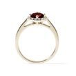 GOLD RING WITH GARNET AND DIAMONDS - GARNET RINGS - 