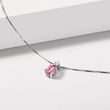 PINK SAPPHIRE PEAR NECKLACE IN WHITE GOLD - SAPPHIRE NECKLACES - NECKLACES