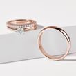 ROSE GOLD WEDDING BAND SET WITH HALF ETERNITY AND SHINY FINISH - ROSE GOLD WEDDING SETS - WEDDING RINGS