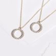 DIAMOND CIRCLE NECKLACE IN YELLOW GOLD - DIAMOND NECKLACES - 