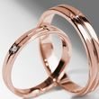 Souprava snubních drážkových prstenů z růžového zlata