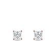 ROSE GOLD PRINCESS DIAMOND STUD EARRINGS - DIAMOND STUD EARRINGS - EARRINGS