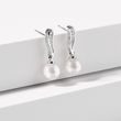 PEARL AND DIAMOND EARRINGS IN 14KT GOLD - PEARL EARRINGS - PEARL JEWELLERY