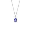 OVAL TANZANITE AND DIAMOND NECKLACE IN WHITE GOLD - TANZANITE NECKLACES - NECKLACES
