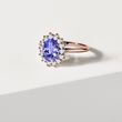 TANSANIT-RING MIT DIAMANTEN IN ROSÉGOLD - RINGE TANSANIT - RINGE