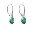 WHITE GOLD EARRINGS WITH EMERALD AND DIAMONDS - EMERALD EARRINGS - 