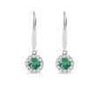 EMERALD AND DIAMOND WHITE GOLD EARRINGS - EMERALD EARRINGS - EARRINGS