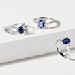 BAGUE DE FIANÇAILLES DE LUXE AVEC SAPHIR DE CEYLAN ET DIAMANTS - BAGUES DE FIANÇAILLES EN SAPHIR - BAGUES DE FIANÇAILLES