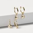 SHARMROCK DIAMOND PENDANT EARRINGS IN YELLOW GOLD - CHILDREN'S EARRINGS - EARRINGS