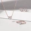 HERZFÖRMIGER DIAMANT, GEFASST IN ROSÉGOLD - SCHMUCK SETS DIAMANT - SCHMUCK