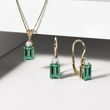 EMERALD AND DIAMOND NECKLACE IN YELLOW GOLD - EMERALD NECKLACES - NECKLACES