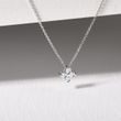 COLLIER D'OR BLANC AVEC DIAMANT CENTRAL - COLLIERS AVEC DIAMANTS - COLLIERS