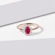 Prsteň Kate z ružového zlata s rubínom a diamantmi